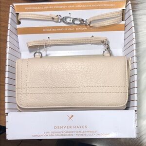 NIB DENVER HAYES 3-IN-1 DESIGN CROSSBODY WALLET WRISTLET NEW